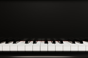 Piano keyboard close up