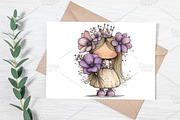 Whimsical Spring Girls Clipart PNG, an Illustration by Canvas Craft (Thumbnail 5 of 7)