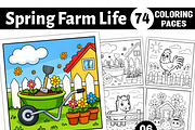 Spring Farm Life Coloring Book Adult, a Decorative Illustration by Ink Gallery (Thumbnail 1 of 9)