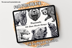 100 Bear Procreate Stamps