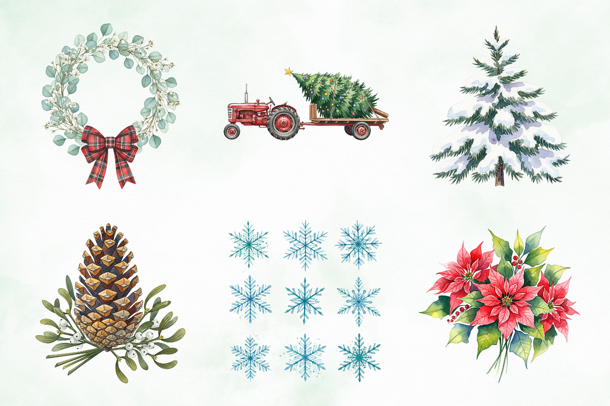 Christmas Farm Clipart Collection, an Illustration by Creative Art (Photo 7 of 9)