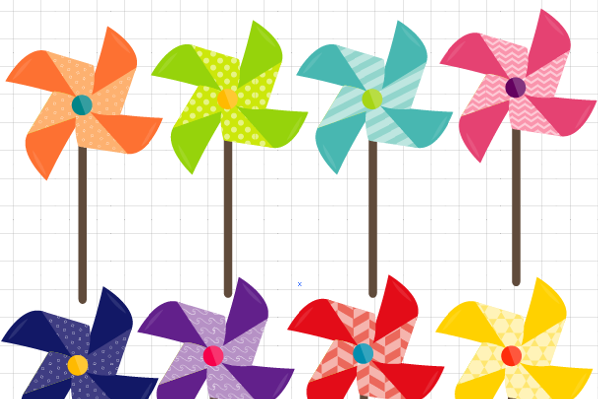 Pinwheels Clipart, an Illustration by Graphics by Nina