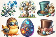 Steampunk Easter Sublimation Clipart, an Illustration by DreamCafeArt (Thumbnail 3 of 5)