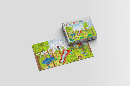 Puzzle Mockup, a Books & Magazine Mockup by hokagata