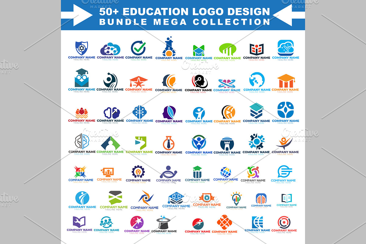 50+ Education Logo Design Bundel, a Branding & Logo Template by ArmanHossen75