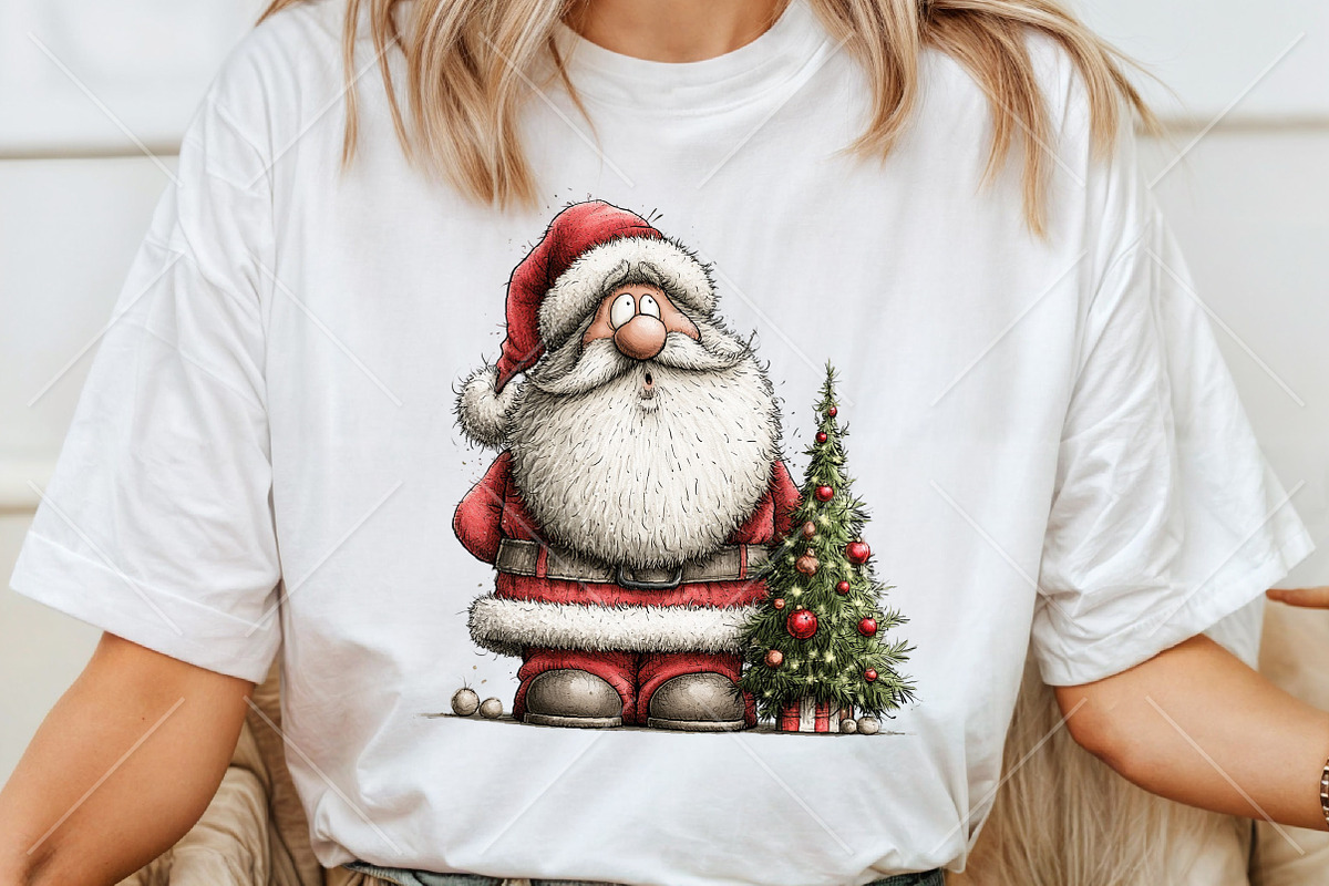 Whimsical Quirky Santa Clipart, a Seasonal Illustration by Canvas Craft (Photo 6 of 10)