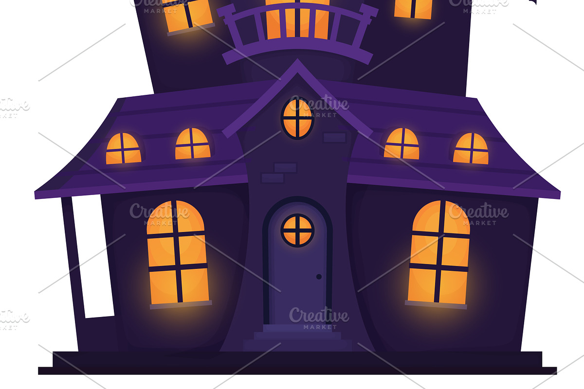 Spooky Halloween haunted house, a Seasonal Illustration by Yayasya (Photo 3 of 3)