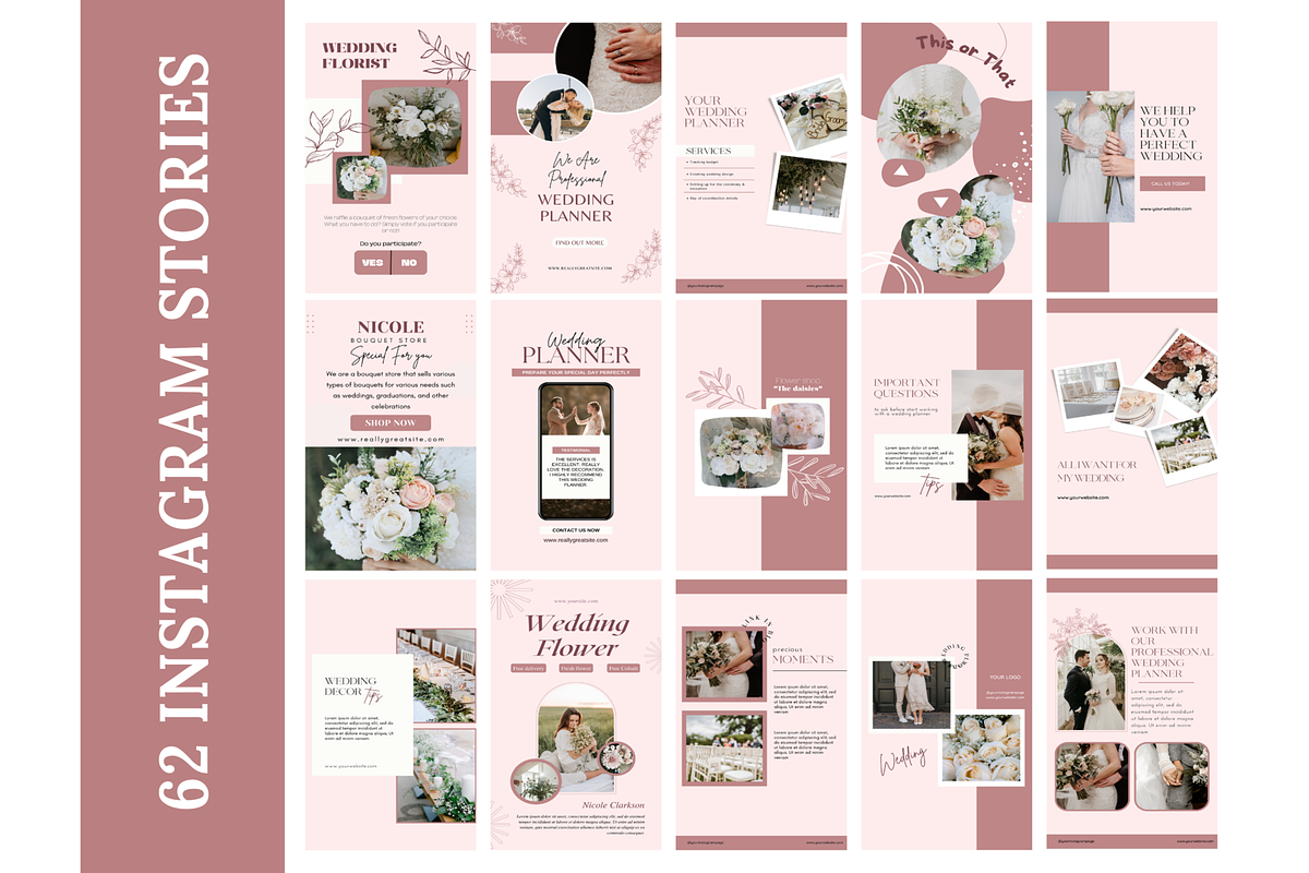Wedding/Florist Instagram Templates, a Social Media Template by LushBury (Photo 4 of 9)