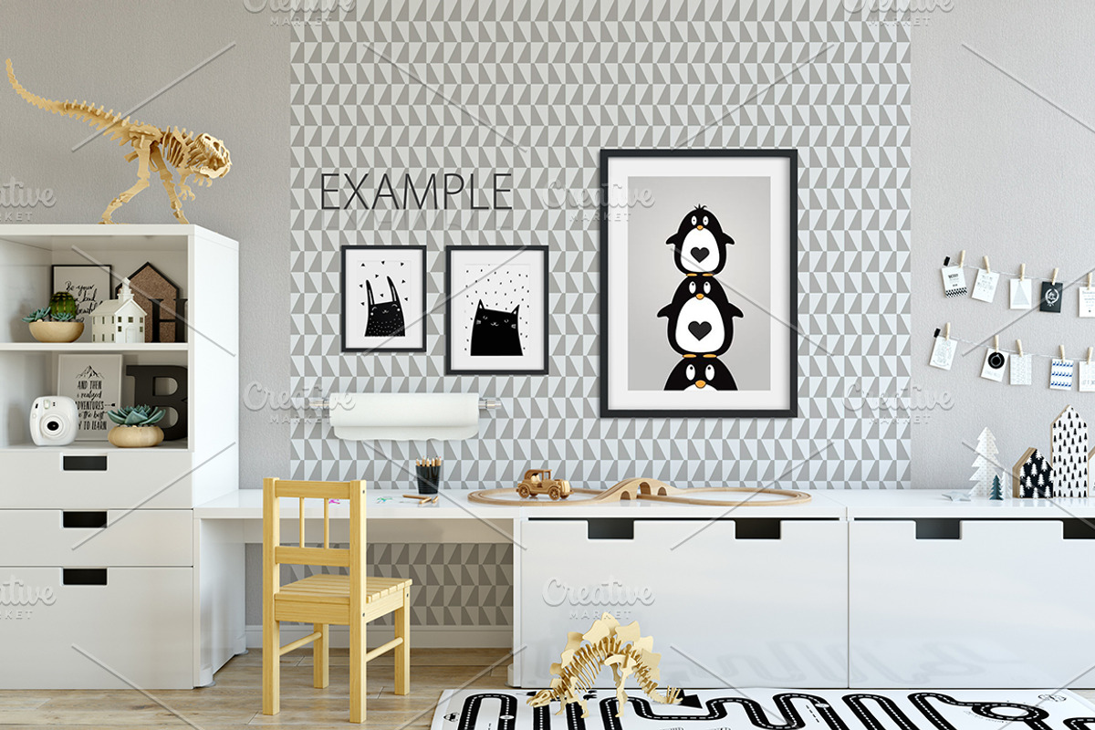 KIDS WALL & FRAMES Mockup Bundle - 2, a Print Template by Yuri-U (Photo 21 of 43)