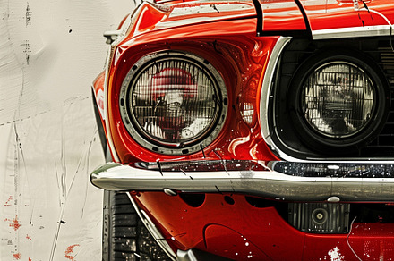 Lights in classic red sport car, a Transportation Photo by MistyDay