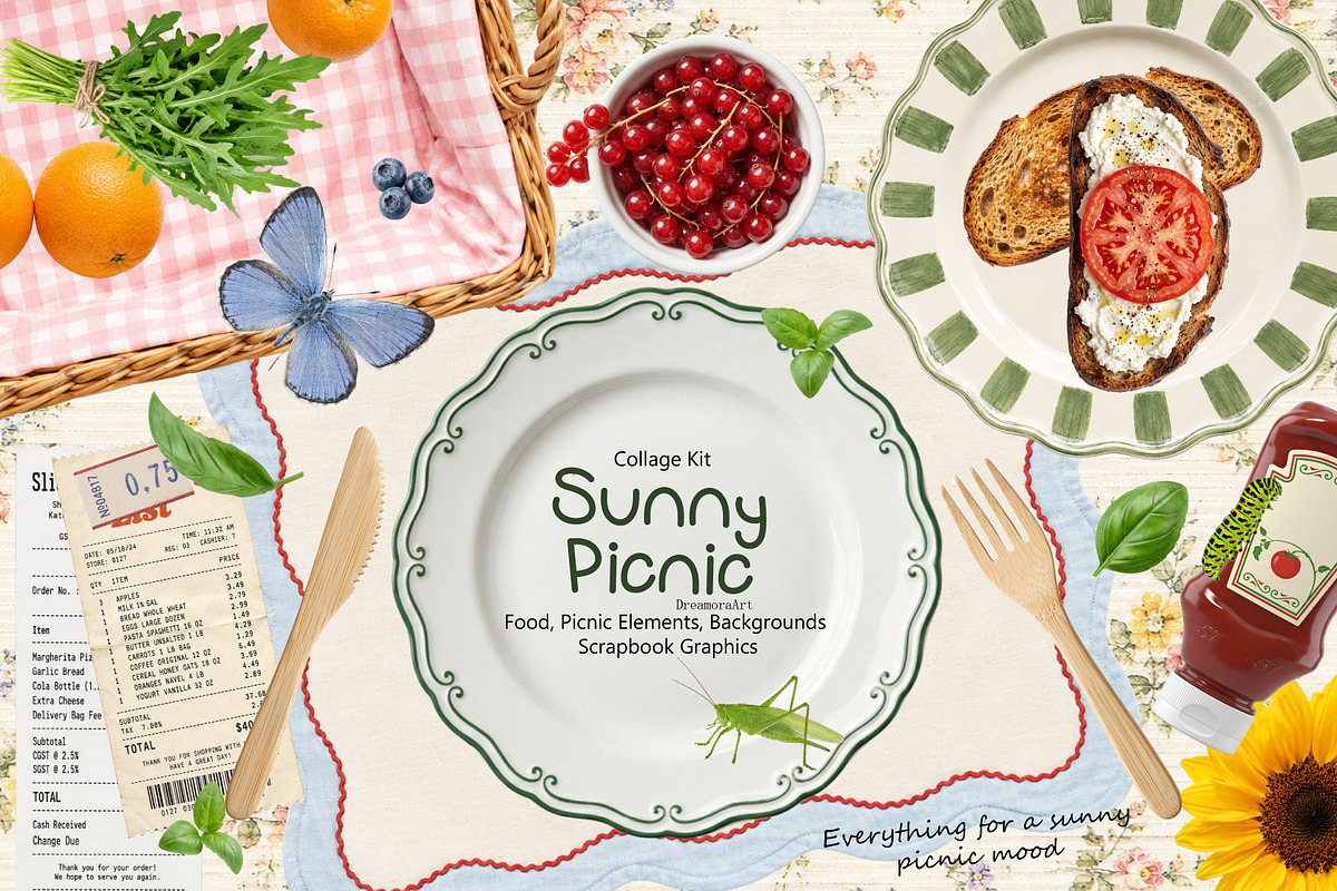 Sunny Picnic Graphics Kit, an Object Graphic by DreamoraArt (Photo 1 of 7)