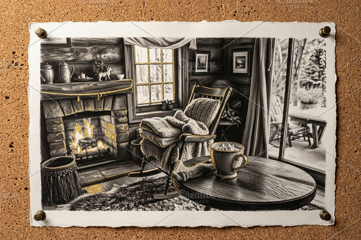 Winter Cabin Serenity | Stock Photo, a Holiday Photo by Aura Canyon HQ (Photo 8 of 15)