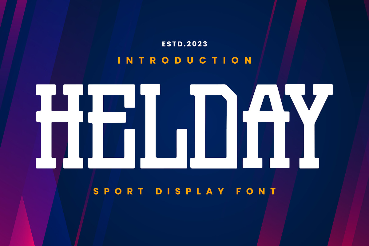 HELDAY - SPORT DISPLAY FONT, a Slab Serif Font by ENATIVE (Photo 1 of 5)