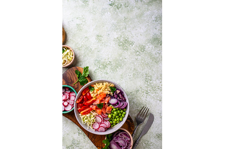 Balanced healthy bowl with