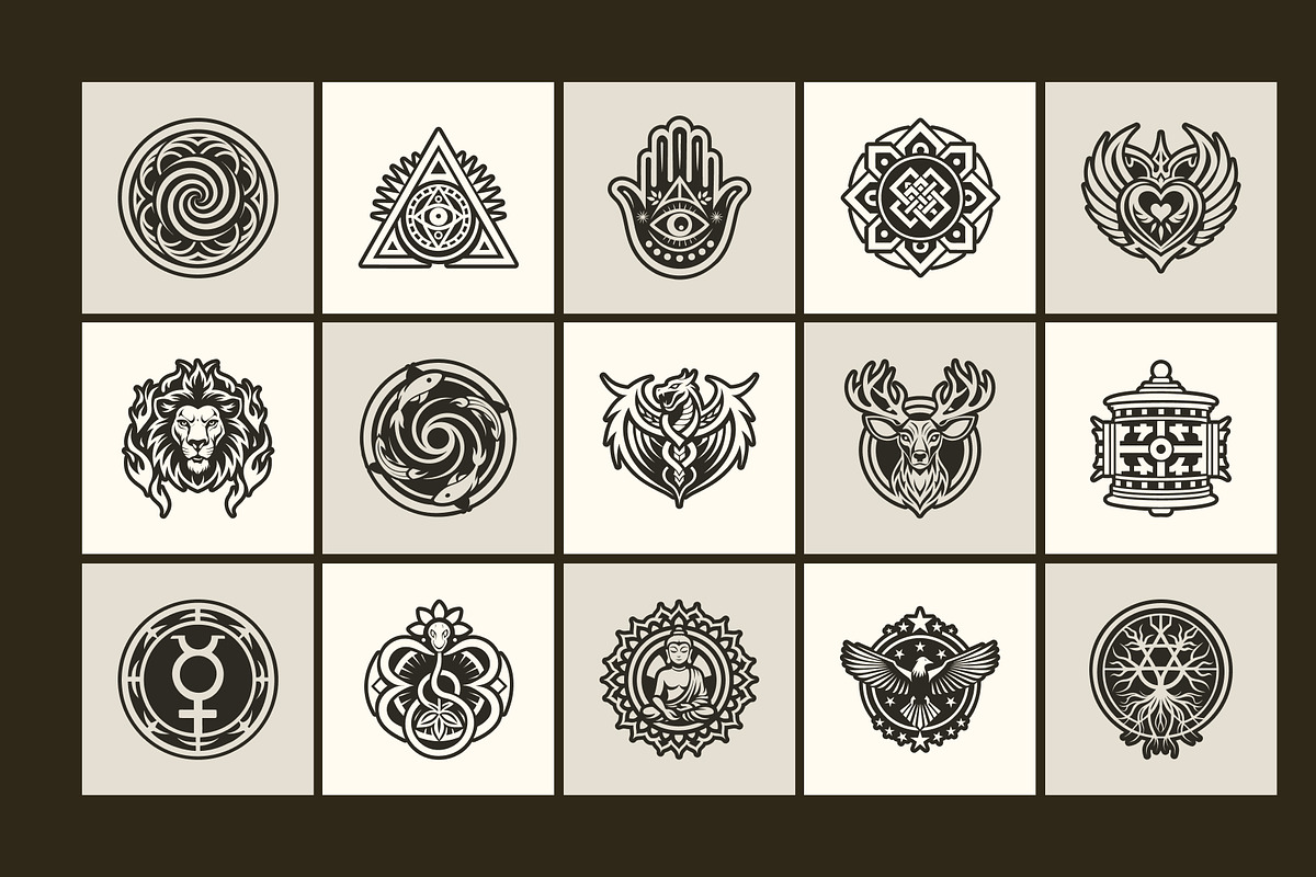 1500 Tattoo Symbols Icons, a Solid Icon by Creative Stall (Photo 17 of 19)