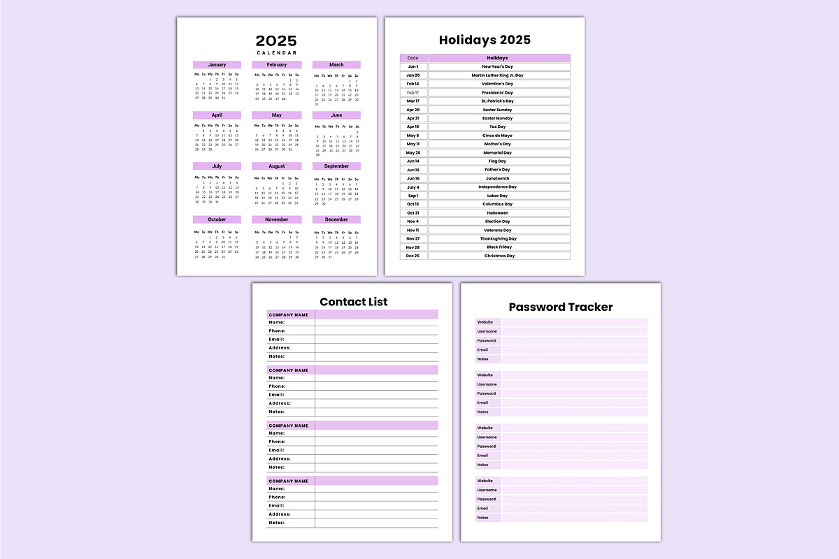 Dated 2025 Planner 365 Days Canva, a Stationery Template by Shumaya (Photo 4 of 4)