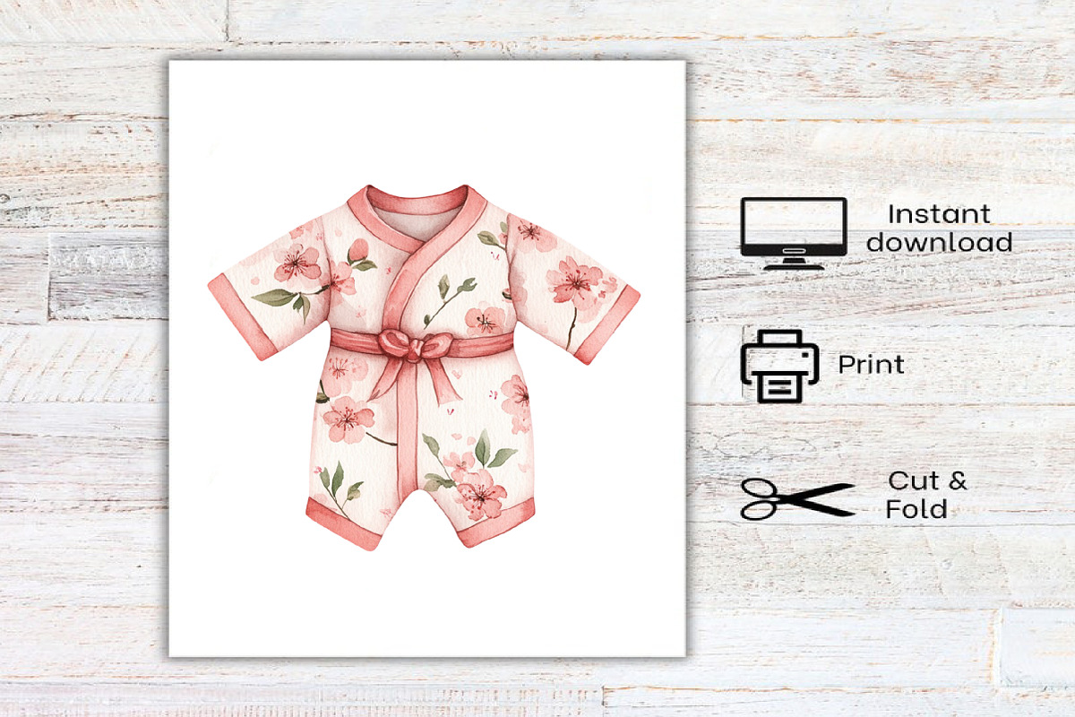 Watercolor Baby Clothes Clipart, an Illustration by Canvas Craft (Photo 7 of 8)