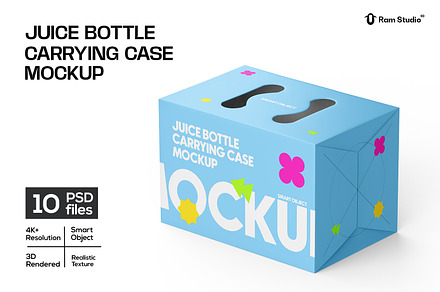 Juice Carrying Cardboard Box Mockup, a Packaging Mockup by Ram Studio