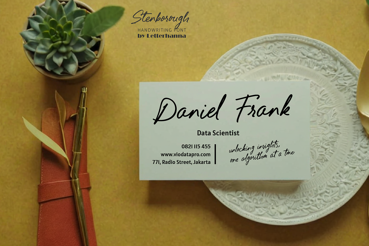 Stenborough Handwritten Font, a Handwritten Font by Letterhanna Studio (Photo 6 of 12)