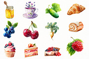 Watercolor Spring Food Clipart, an Illustration by Designworld (Thumbnail 3 of 6)