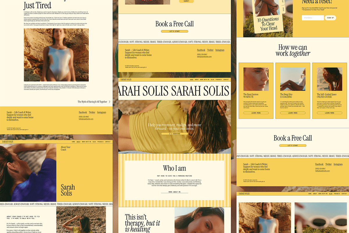Yellow Squarespace Website Template preview 4