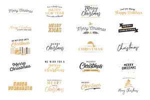 Holiday Christmas Vector Text Set