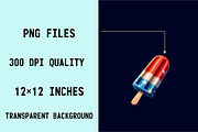 Watercolor Patriotic Popsicle Clipar, an Illustration by SVGArt (Thumbnail 6 of 8)