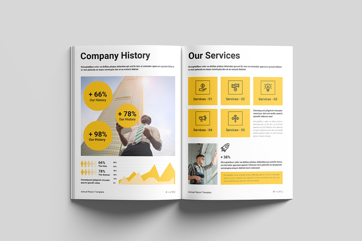 Annual Report Template, a Brochure Template by GoldenGrid Studio (Photo 7 of 13)