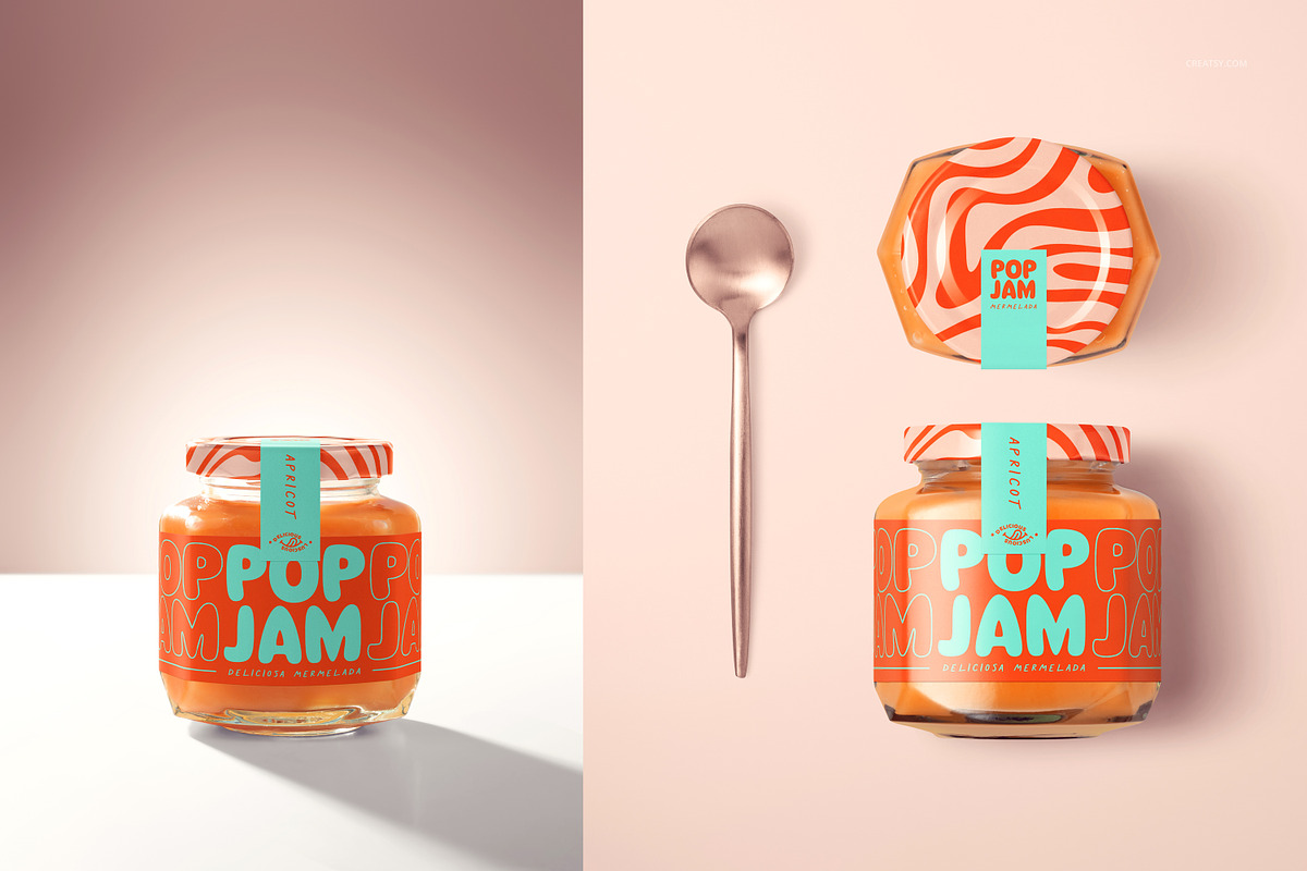 Persimmon Jam Jar Mockup Set, a Cups & Container Mockup by creatsy5 (Photo 8 of 12)
