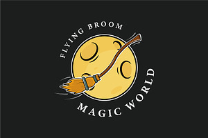 flying broom logo vector design, a Branding & Logo Template by zyxroun shop