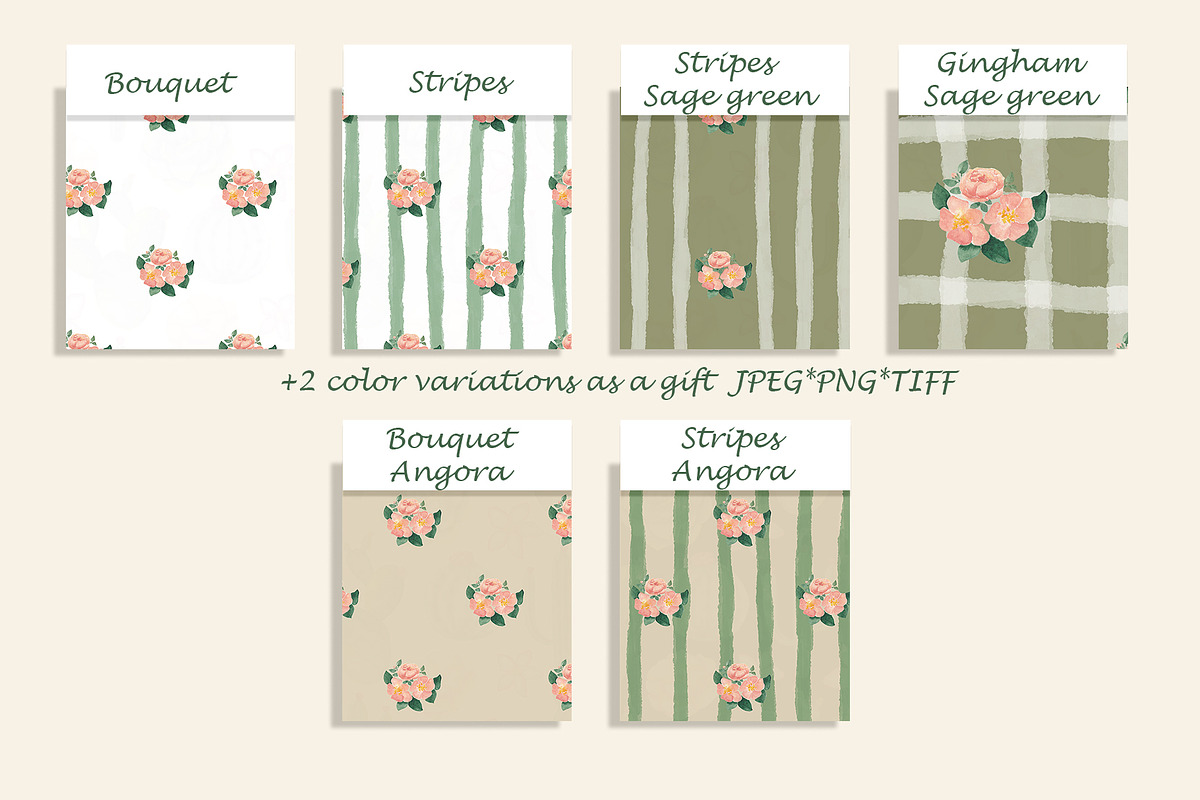 Vintage Watercolor Floral Patterns, a Pattern Graphic by Oksana Dovhopol Art (Photo 6 of 11)