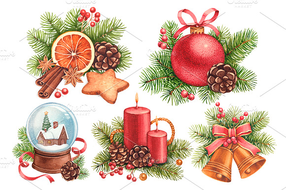 Christmas patterns and illustration preview 4