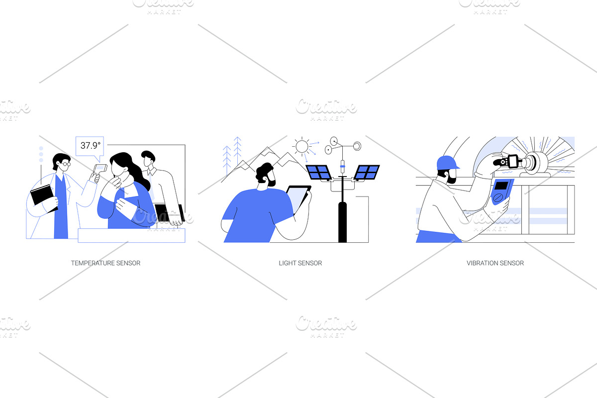 Use of sensors isolated cartoon, a Technology Illustration by Visual Generation