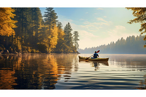paddle kayaking lake ai generated, a Sports & Recreation Photo by pikepicture
