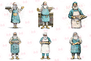 Santa Baking Clipart, a Graphic by Markicha Art (Thumbnail 4 of 6)