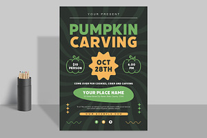 Pumpkin Carving Event Flyer, a Flyer Template by ContestDesign