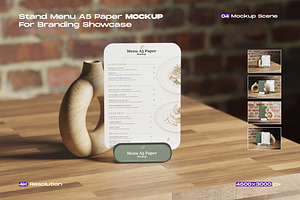 A5 Stand Menu Paper Mockup