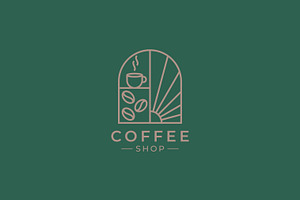Coffee Shop Logo Morning Cafe Bean, a Branding & Logo Template by Signatoro