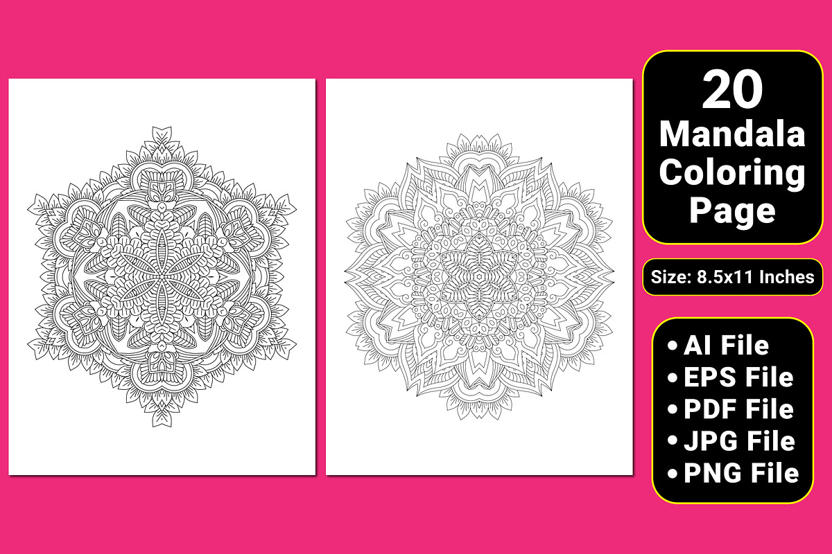 Mandala Coloring Book Pages, a Pattern Graphic by mirajeee (Photo 4 of 4)