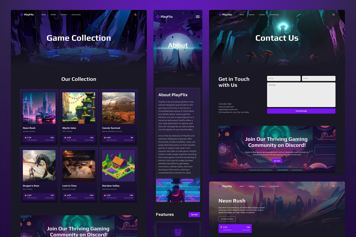 PlayFlix - Game Directory Framer, a Websites & App Template by peterdraw (Photo 3 of 5)