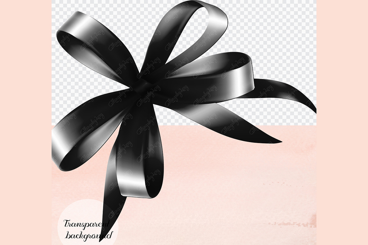 56 Black Satin Bows and Ribbons PNG, an Object Graphic by ThingsbyLary (Photo 6 of 10)