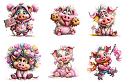 quirky valentine pig clipart, an Illustration by CreationArt (Thumbnail 4 of 5)
