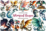 Whimsical Dragon Clipart, an Illustration by CreationArt (Thumbnail 1 of 5)