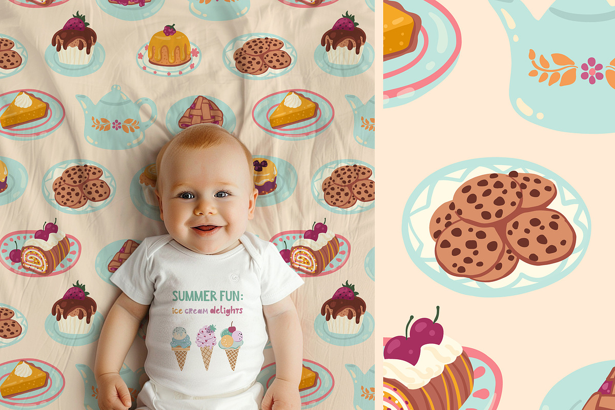 Pies & Pastries patterns clipart, a Food Illustration by Carpet Tapete Pretzel (Photo 9 of 15)
