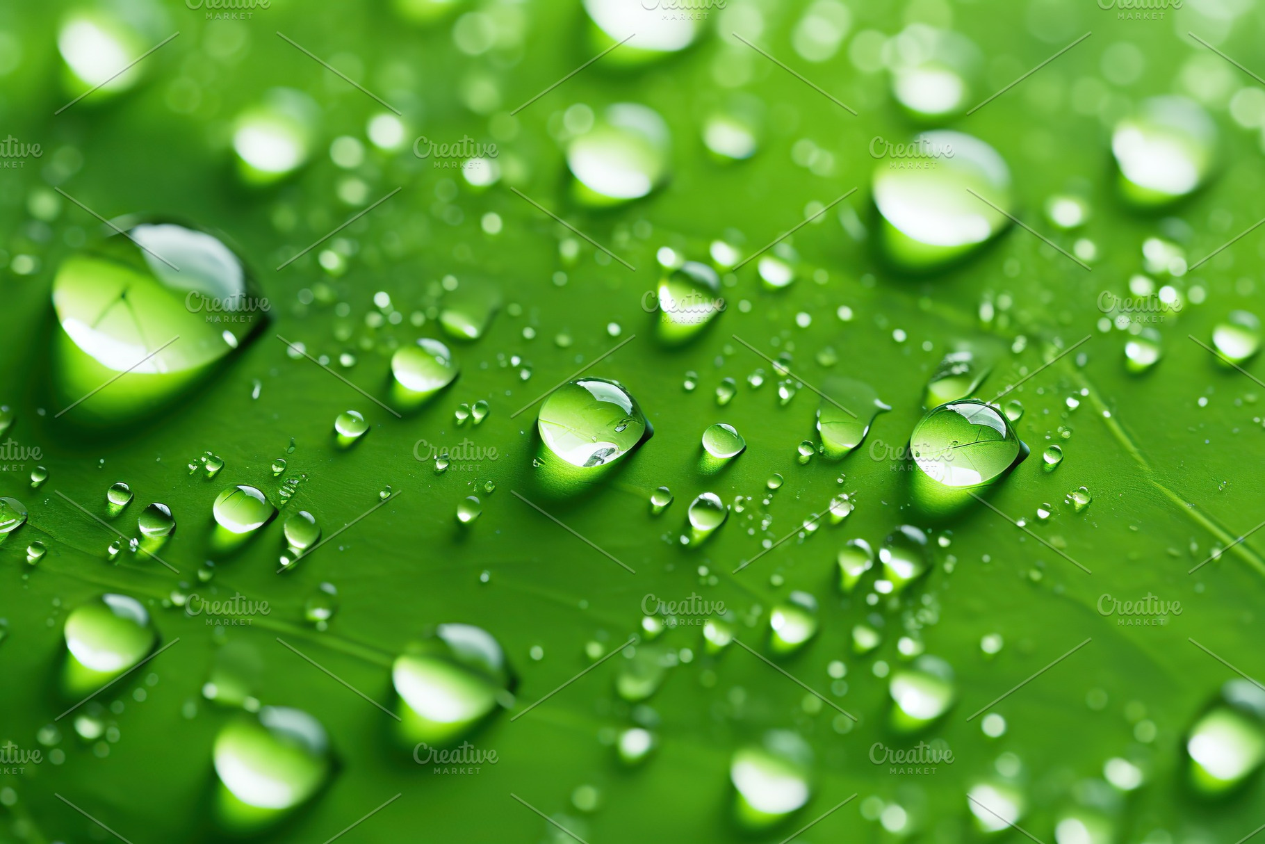 Water drops on green background, a Nature Photo by AlyaAnd