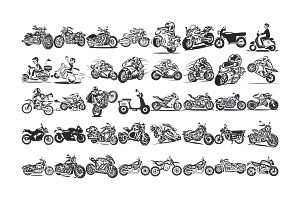 Motorbike Silhouette Set 1 Procreate