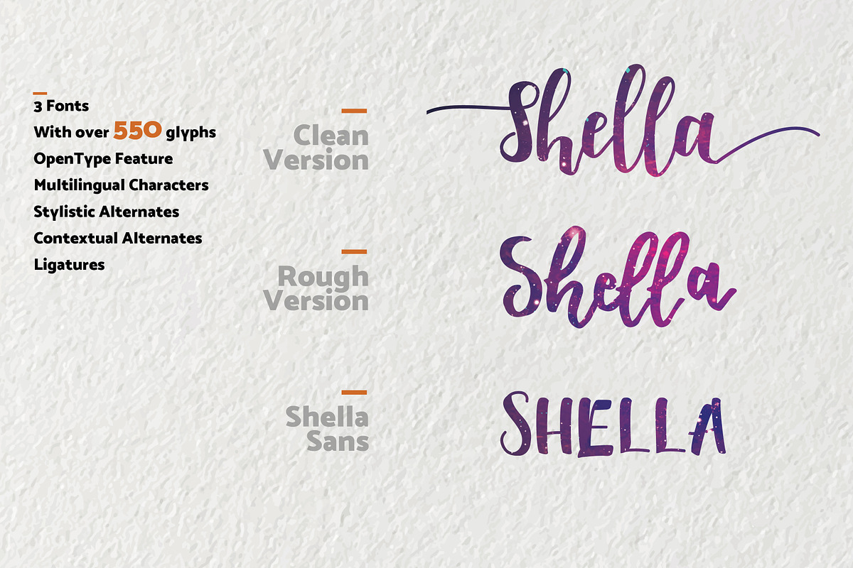 Shella Font Trio, a Script Font by Masanis (Photo 9 of 10)