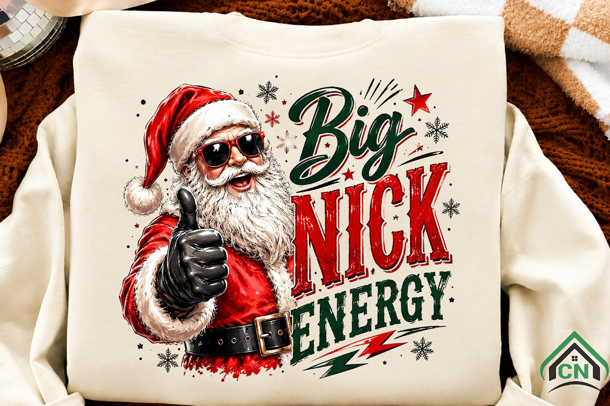 Santa Big Nick Energy Christmas, a Seasonal Illustration by Craft Nest (Photo 2 of 6)