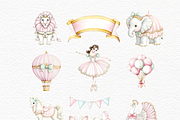 Carousel watercolor horses clipart, a Decorative Illustration by Invite to Clipart (Thumbnail 4 of 6)