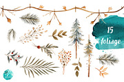 Watercolor Boho Christmas Elements, a Seasonal Illustration by Verdigris Studios (Thumbnail 3 of 3)